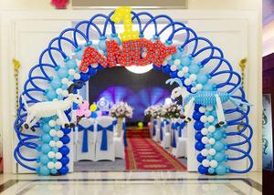 Tổ chức tiệc sinh nhật tại nhà lung linh với tone màu xanh dương